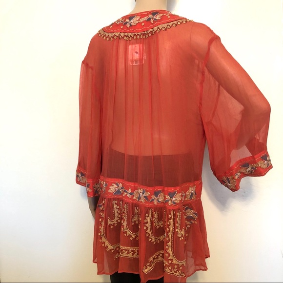 NWT Free People Embellished/ Beaded Boho Tunic - Picture 5 of 6